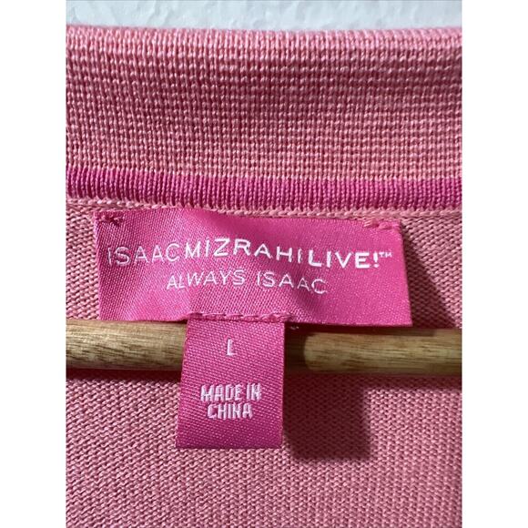 Isaac Mizrahi Live! Always Collared Cardigan Women's Top Sweater Large Pink - Picture 6 of 12
